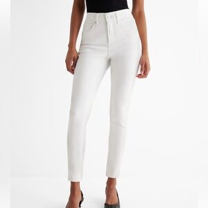 Express white high waisted skinny jeans, soft stretch fabric for perfect fit.